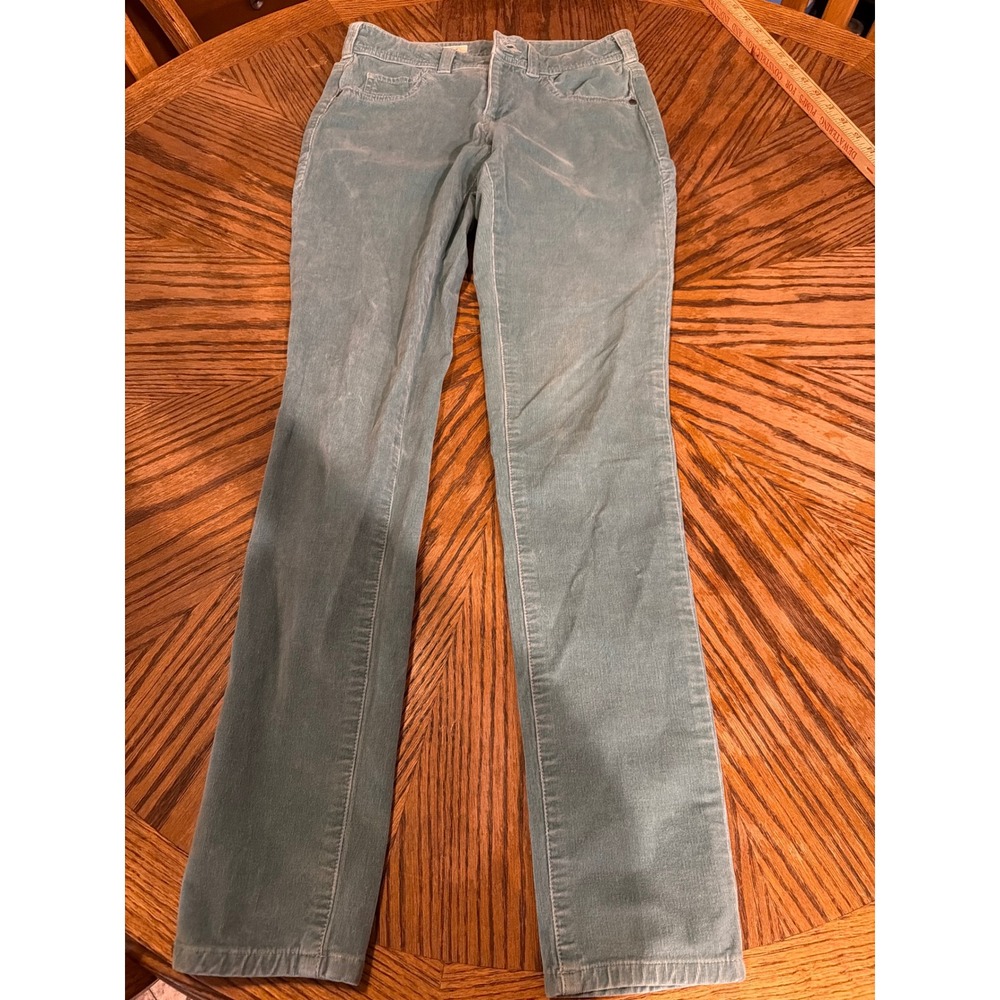 Pilcro and the Letterpress Teal Blue Corduroy Slim Straight Leg Pants 29x29.5